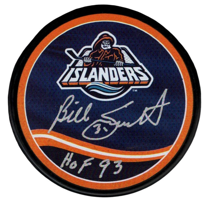 Billy Smith Signed Islanders Reverse Retro Puck w/ HOF 93 Beckett W Beckett Authenticated-Powers Sports Memorabilia