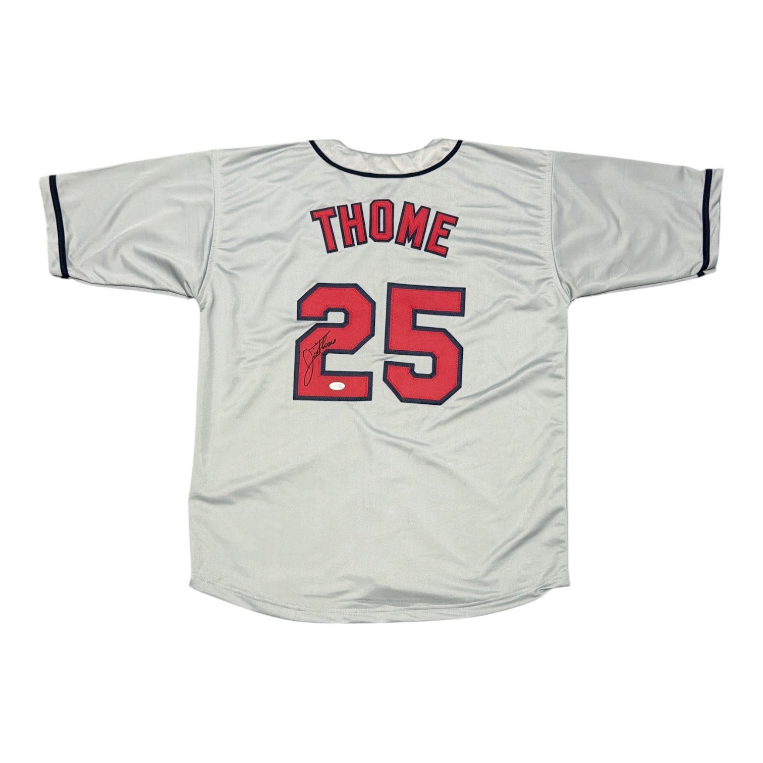 Jim Thome Signed Custom Jersey JSA Witness Authenticated - Grey Jersey-Powers Sports Memorabilia