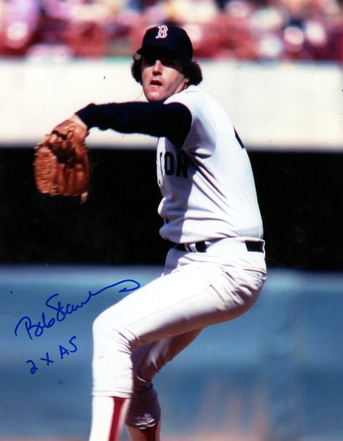 Bob Stanley Signed Boston Red Sox 8x10 w/ 2x AS Inscription LSCM Authenticated-Powers Sports Memorabilia