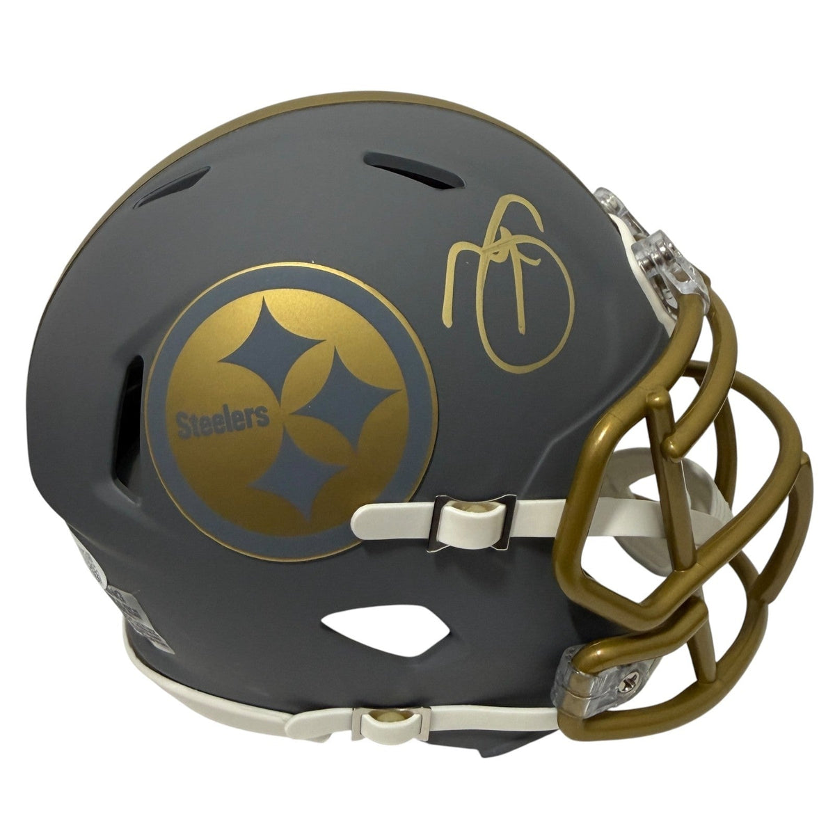Minkah Fitzpatrick Signed Pittsburgh Steelers Slate Mini Helmet JSA Witness Authenticated-Powers Sports Memorabilia