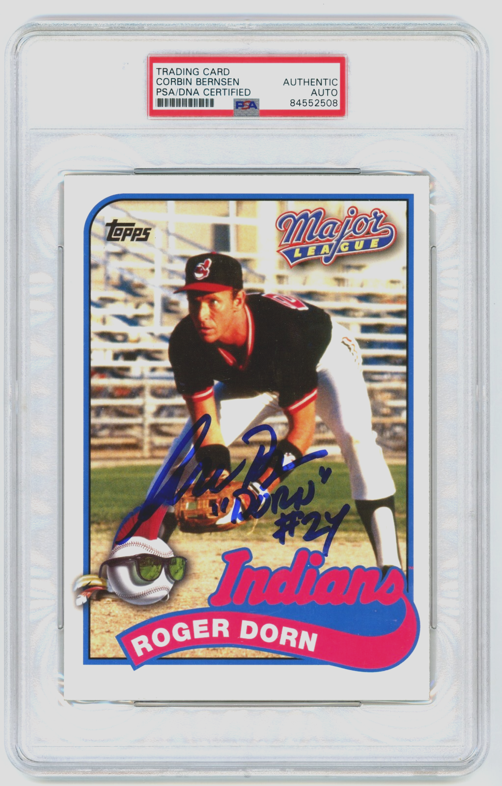Corbin Bernsen 2014 Topps Archives Oversized Major League w Dorn Signed Auto PSA-Powers Sports Memorabilia