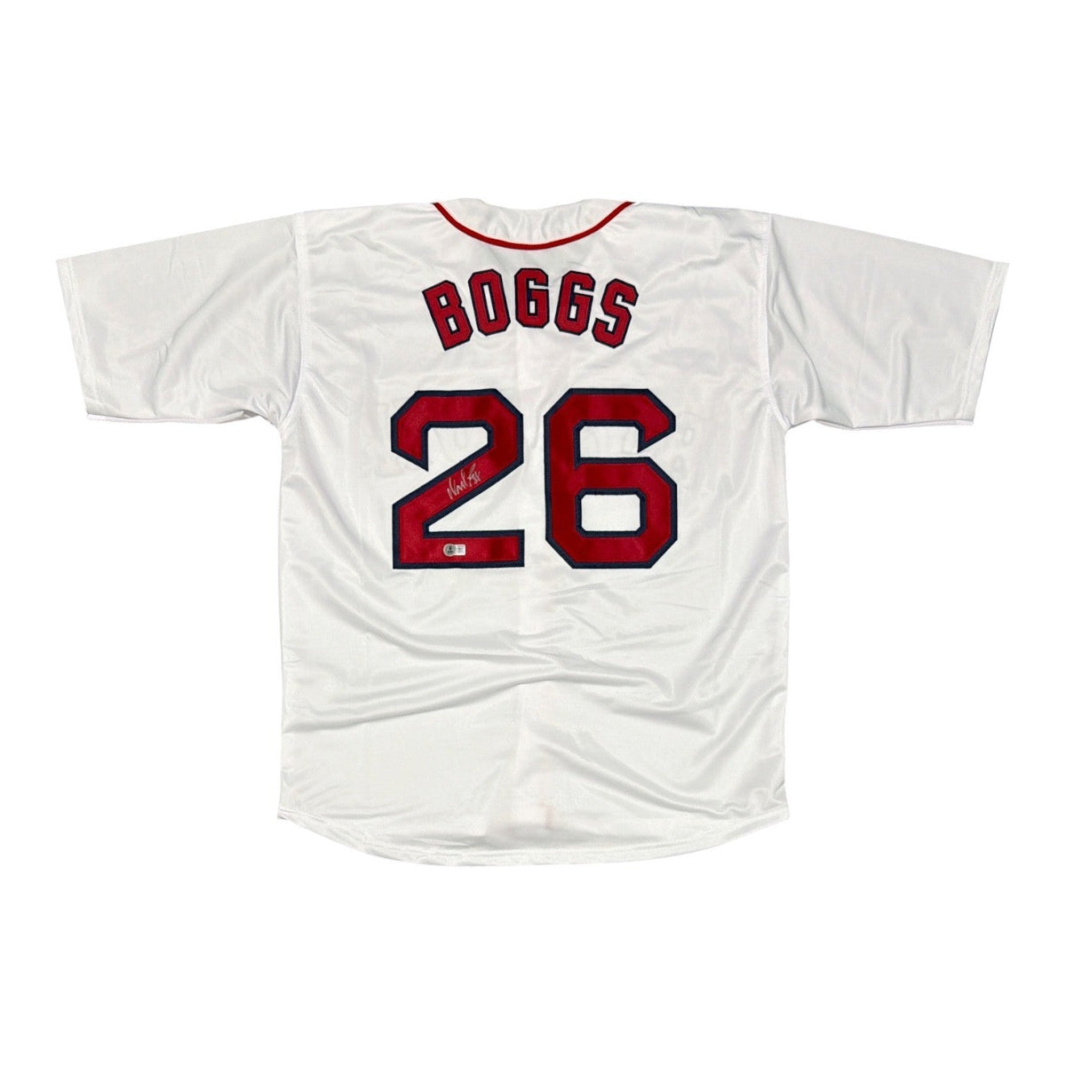 Wade Boggs Signed Custom Jersey Beckett Witness Authenticated-Powers Sports Memorabilia