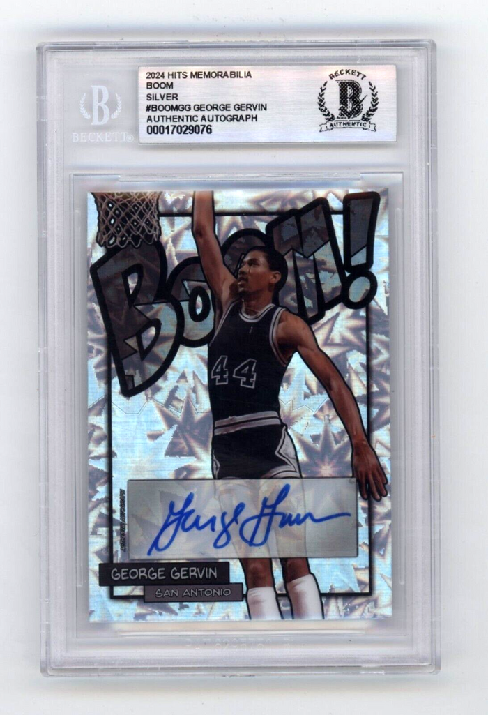 George Gervin 2024 Hits Memorabilia BOOM Silver Signed BGS BAS Auto Spurs-Powers Sports Memorabilia