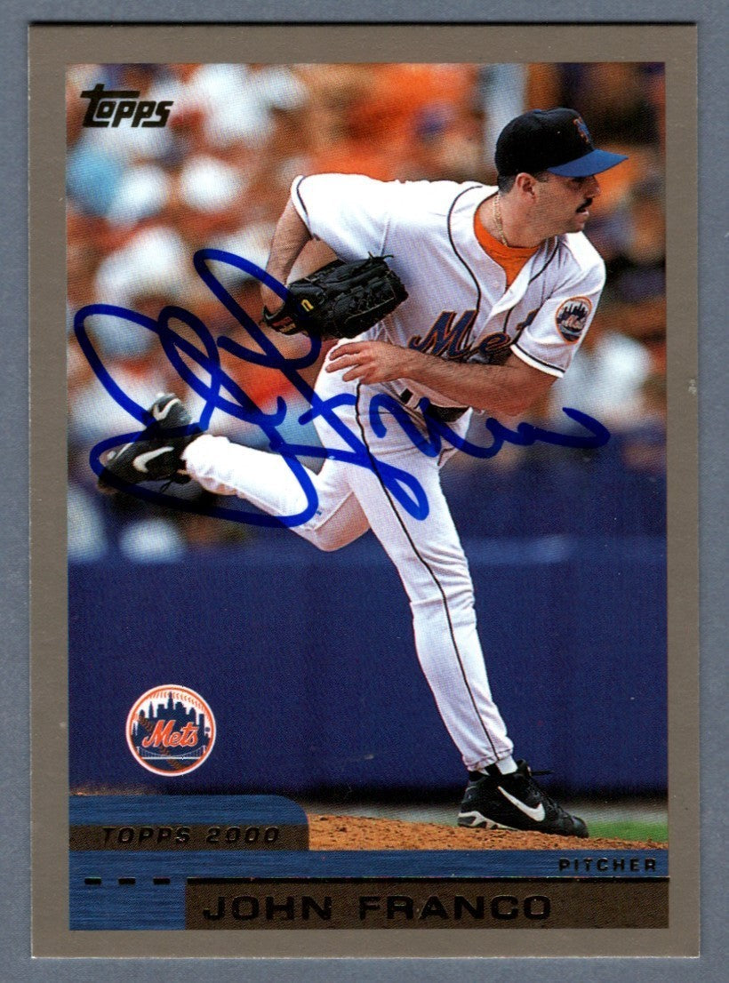 John Franco Signed Autographed 2000 Topps #292 LSCM COA New York Mets-Powers Sports Memorabilia
