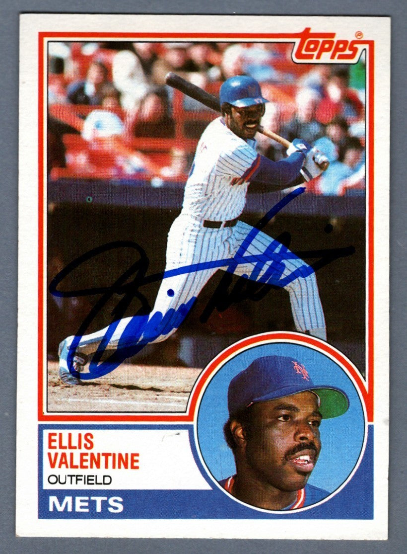Ellis Valentine Signed 1983 Topps #653 LSCM Authenticated New York Mets-Powers Sports Memorabilia