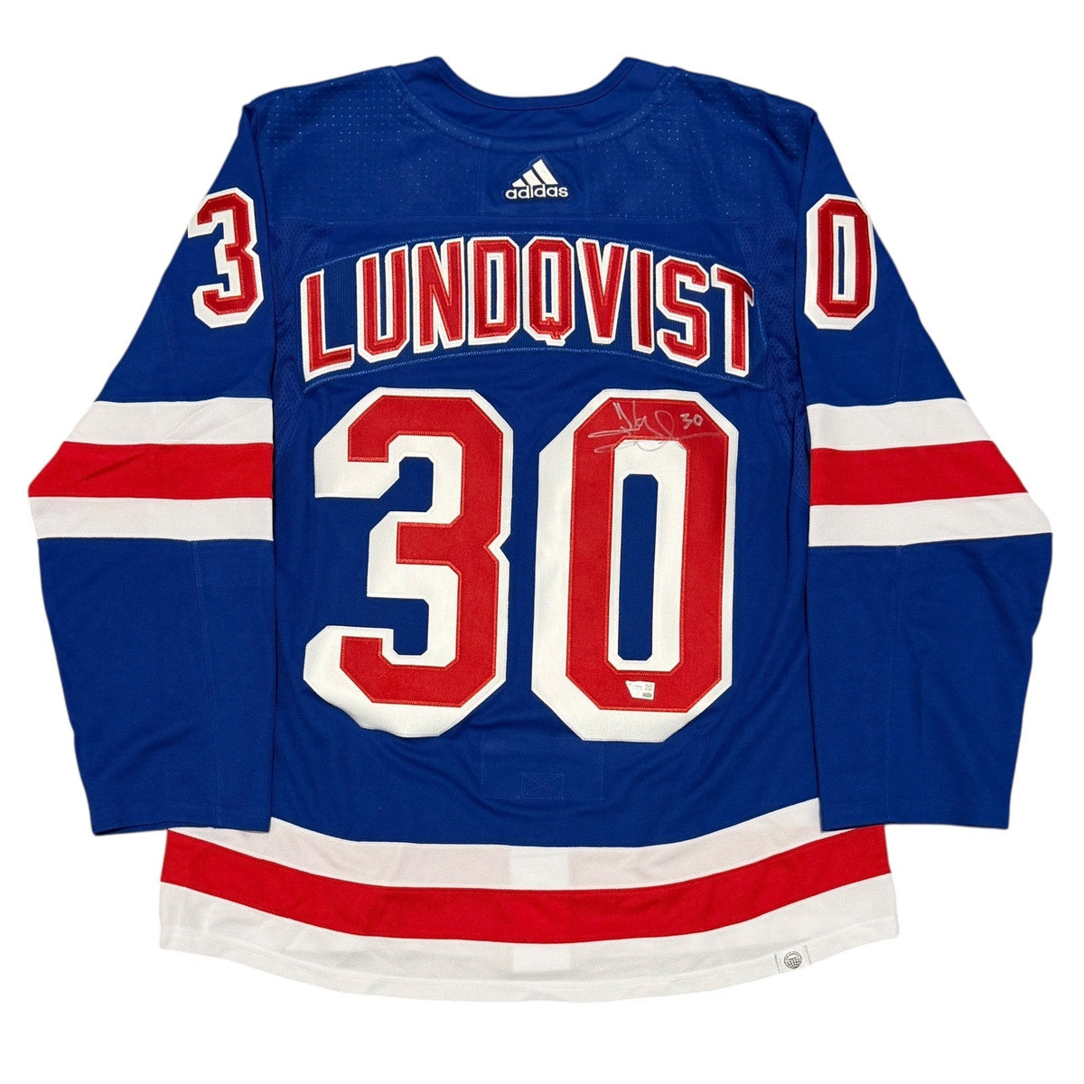 Henrik Lundqvist Signed New York Rangers Blue Adidas Jersey FANATICS COA-Powers Sports Memorabilia
