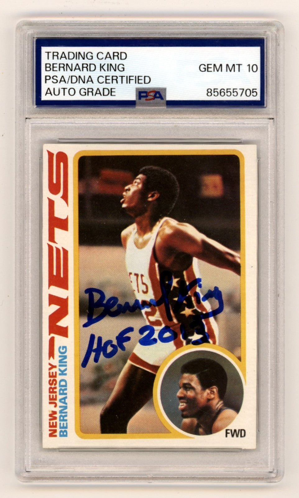 Bernard King 1978-79 Topps #75 Signed Rookie RC HOF 2013 INS. PSA 10 Auto Nets-Powers Sports Memorabilia