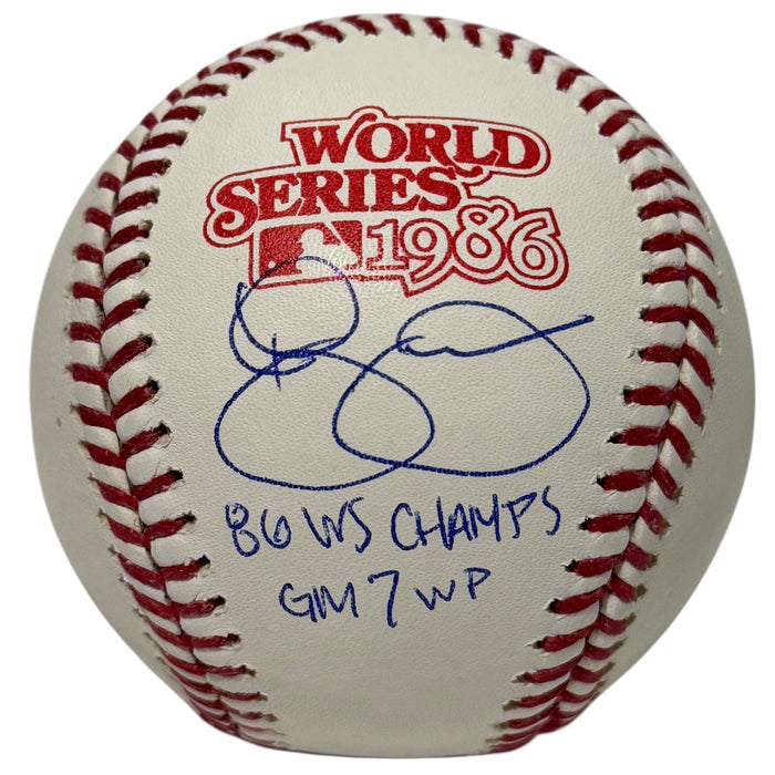 Roger McDowell Signed 1986 World Series Baseball w/ WS Champs GM 7 WP JSA Witness Authenticated-Powers Sports Memorabilia