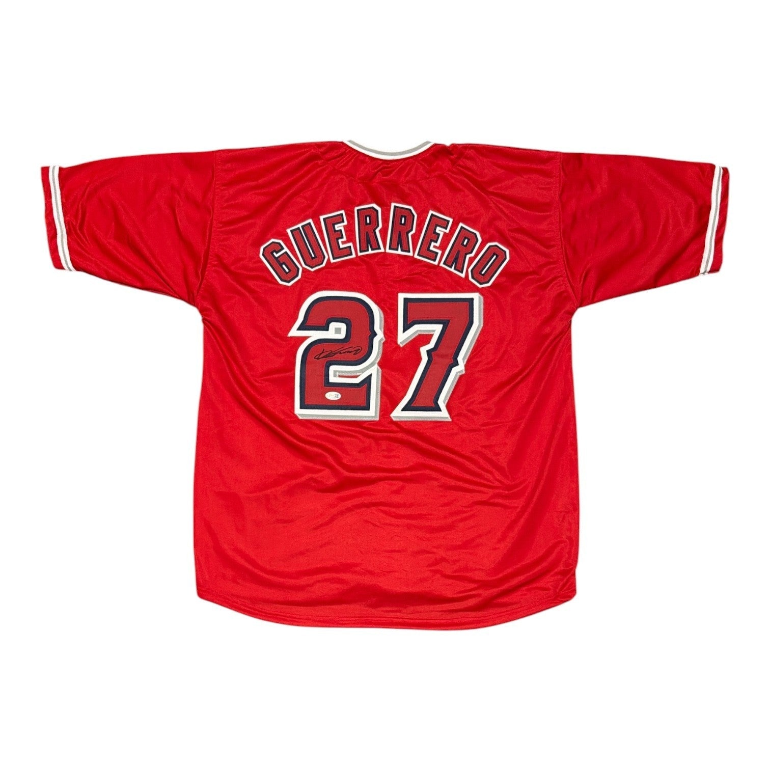Vladimir Guerrero Signed Custom Jersey JSA Witness Authenticated - Red Jersey-Powers Sports Memorabilia