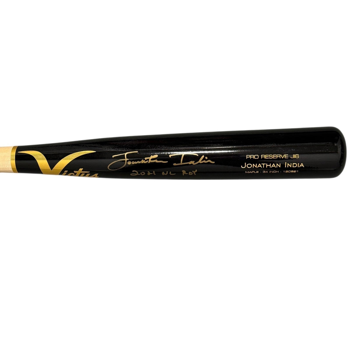 Jonathan India Signed Victus Game Model Bat w/ 2021 NL ROY PSA ITP HOLO COA-Powers Sports Memorabilia