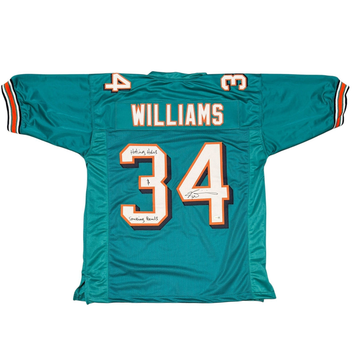 Ricky Williams Signed Custom Jersey w/ Weed Insc JSA Witness Authenticated-Powers Sports Memorabilia