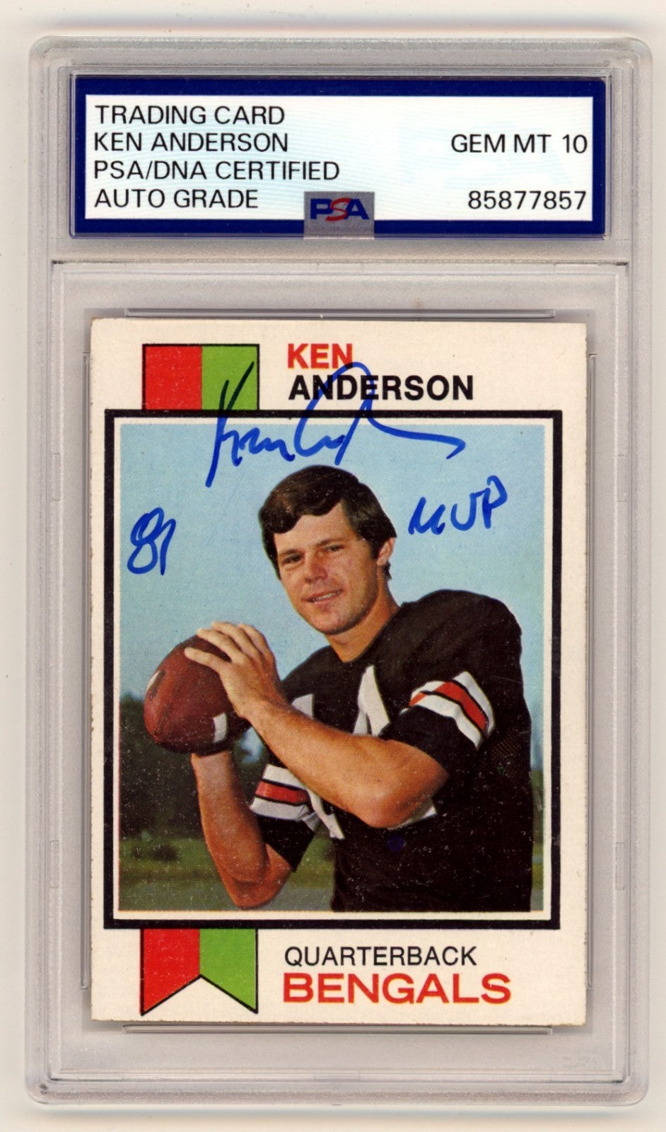 Ken Anderson 1973 Topps #34 Signed Auto Rookie RC w/ 81 MVP PSA 10 Auto Bengals-Powers Sports Memorabilia