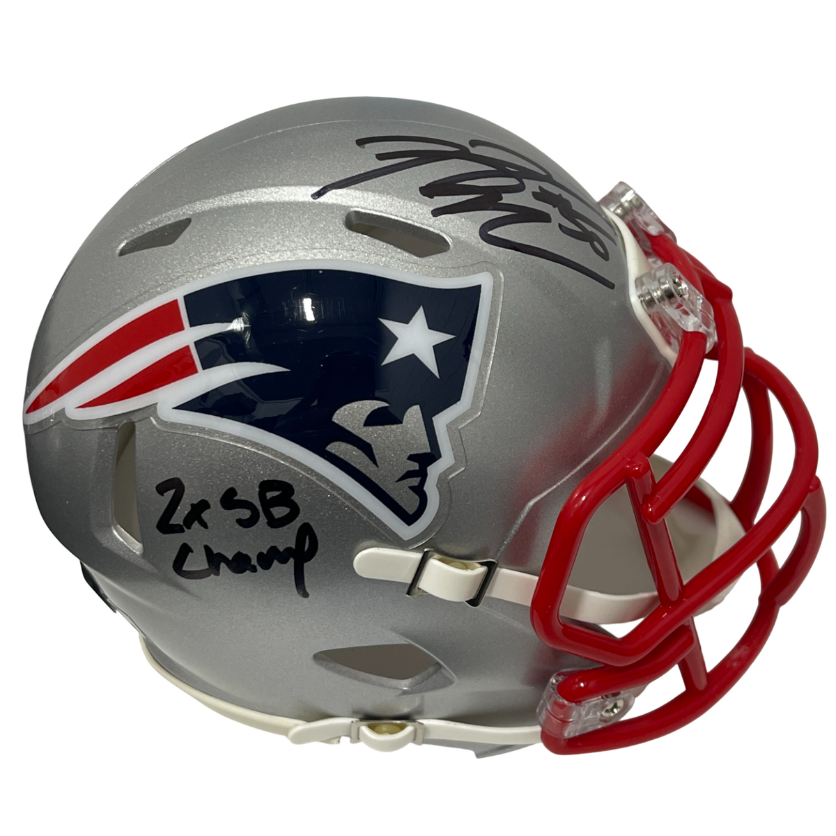 Rob Ninkovich Signed Patriots Speed Mini Helmet w/ 2x SB Champ Beckett W Beckett Authenticated-Powers Sports Memorabilia