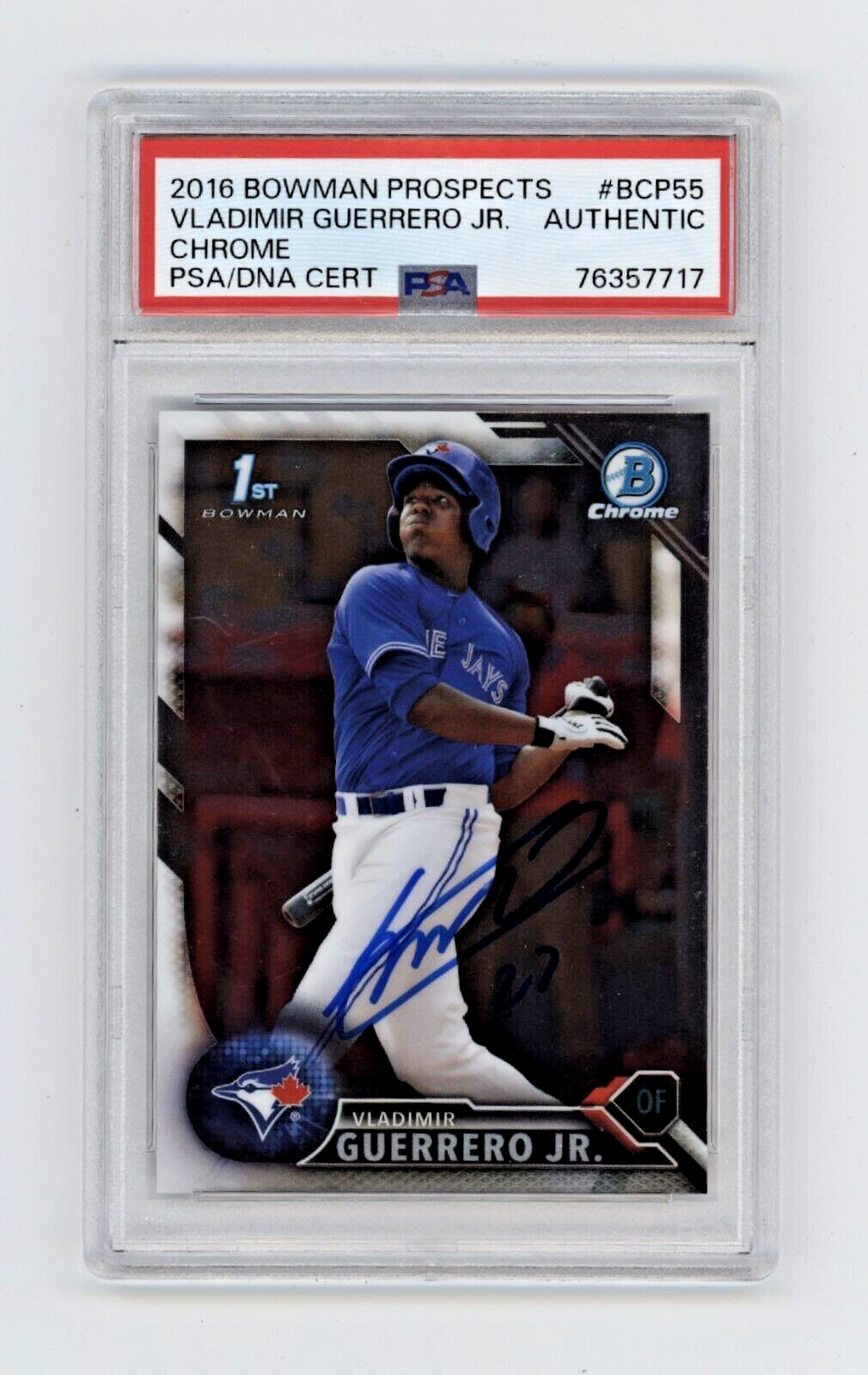 Vladimir Guerrero Jr 2016 Bowman Chrome Prospects #BCP55 RC Signed PSA Auth Auto-Powers Sports Memorabilia