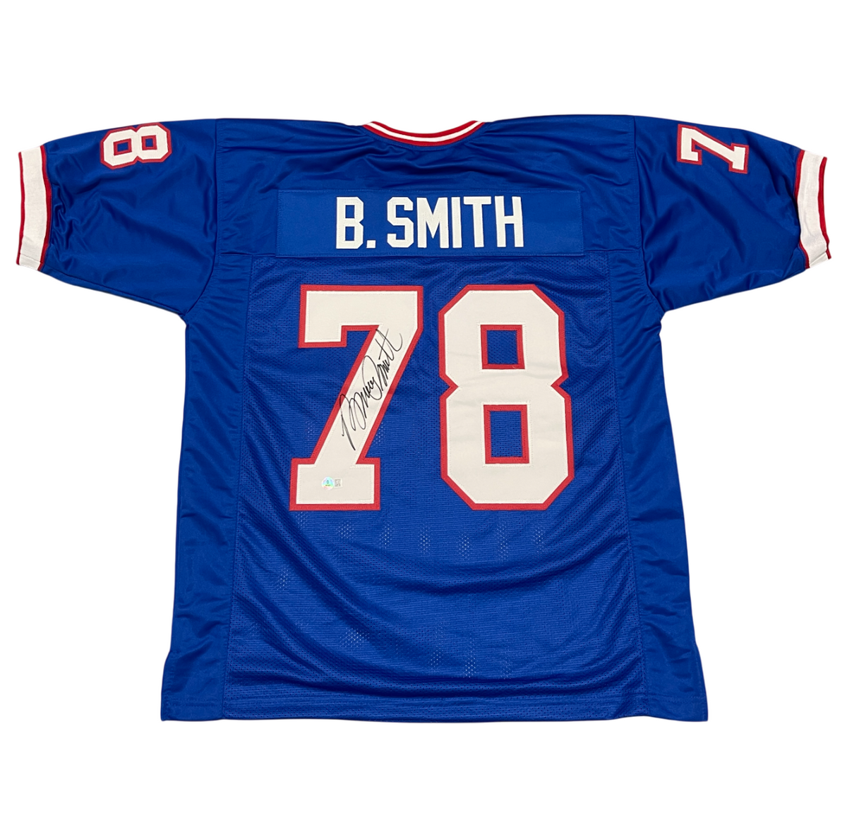 Bruce Smith Signed Custom Jersey Beckett Witness Authenticated-Powers Sports Memorabilia