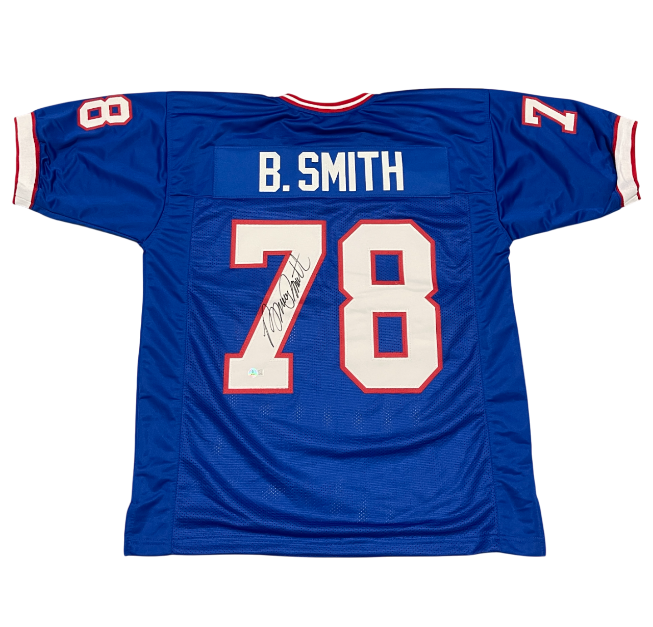 Bruce Smith Signed Custom Jersey Beckett Witness Authenticated-Powers Sports Memorabilia
