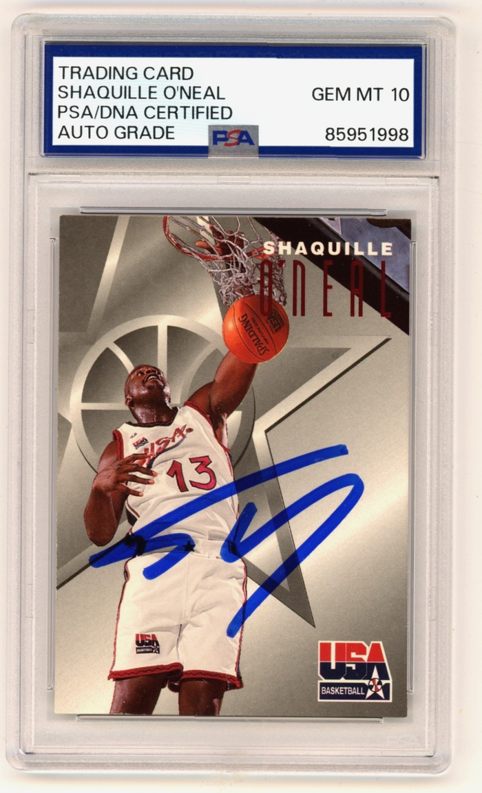 Shaquille O'Neal 1996 Skybox Texaco Team USA #7 Signed PSA 10 Auto Shaq-Powers Sports Memorabilia