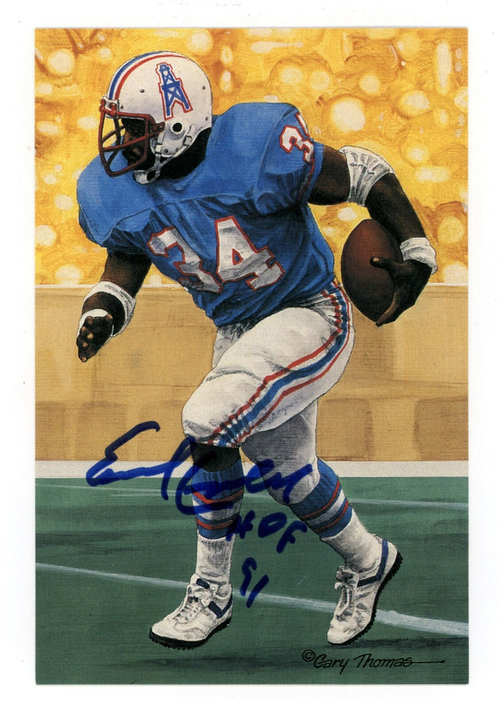 Earl Campbell Signed GLAC Goal Line Art Card /5000 w/ HOF 91 PSA Authenticated Oilers-Powers Sports Memorabilia
