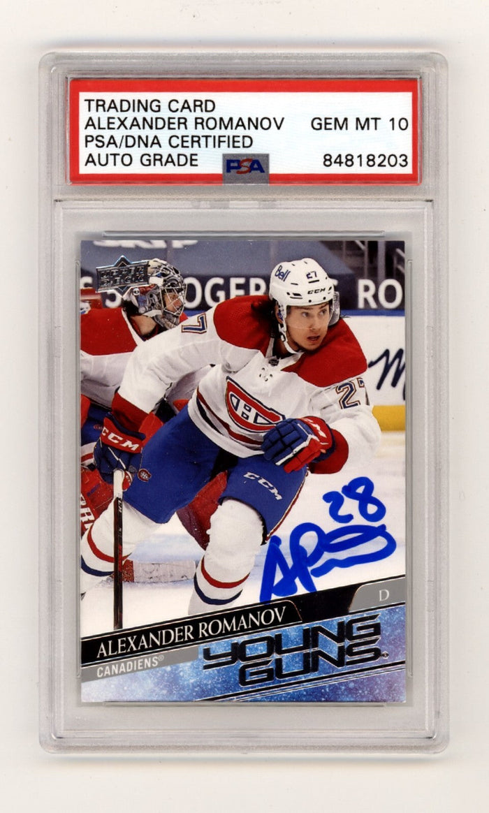 Alexander Romanov 2020-21 Upper Deck 455 Young Guns Rookie RC Signed PSA 10 Auto-Powers Sports Memorabilia