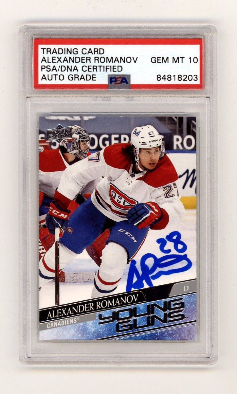 Alexander Romanov 2020-21 Upper Deck 455 Young Guns Rookie RC Signed PSA 10 Auto-Powers Sports Memorabilia