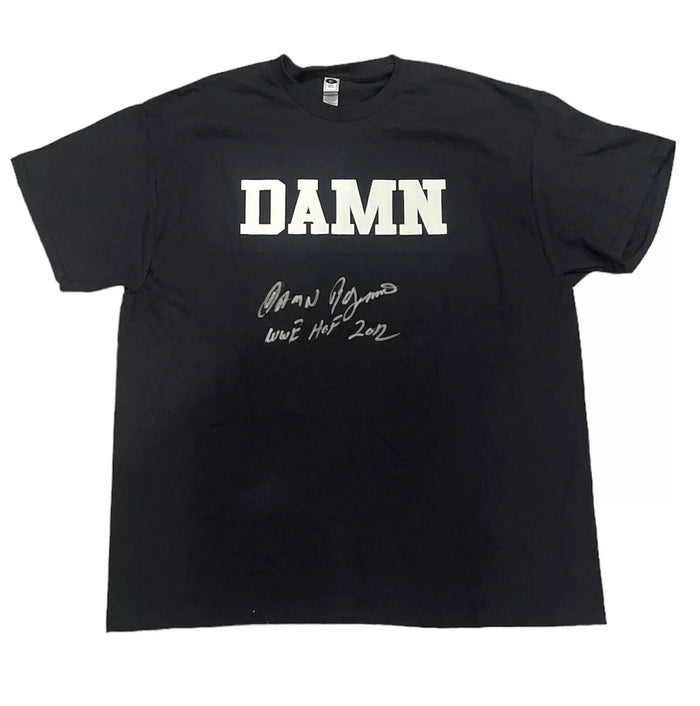 Ron Simmons Signed Auto Damn Custom T-Shirt WWE HOF 2012 Ins Beckett Witness Authenticated-Powers Sports Memorabilia