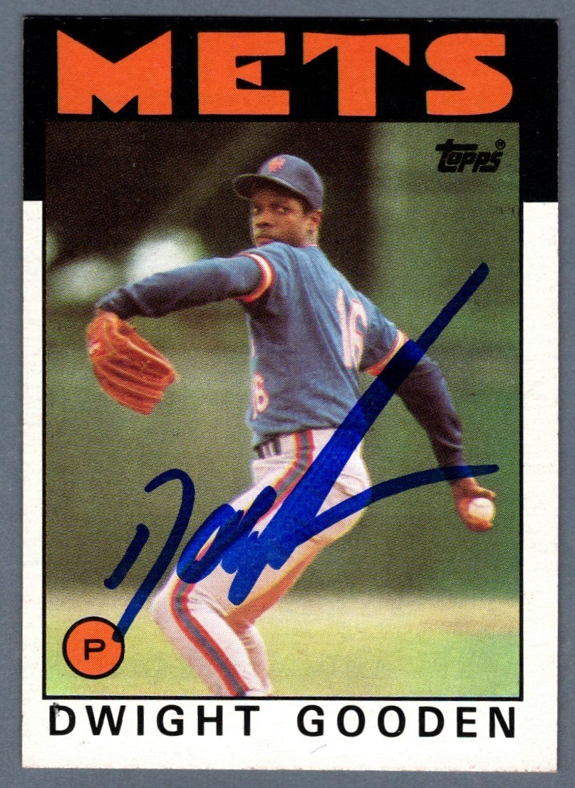 Dwight Doc Gooden Signed 1986 Topps #250 LSCM Authenticated New York Mets-Powers Sports Memorabilia