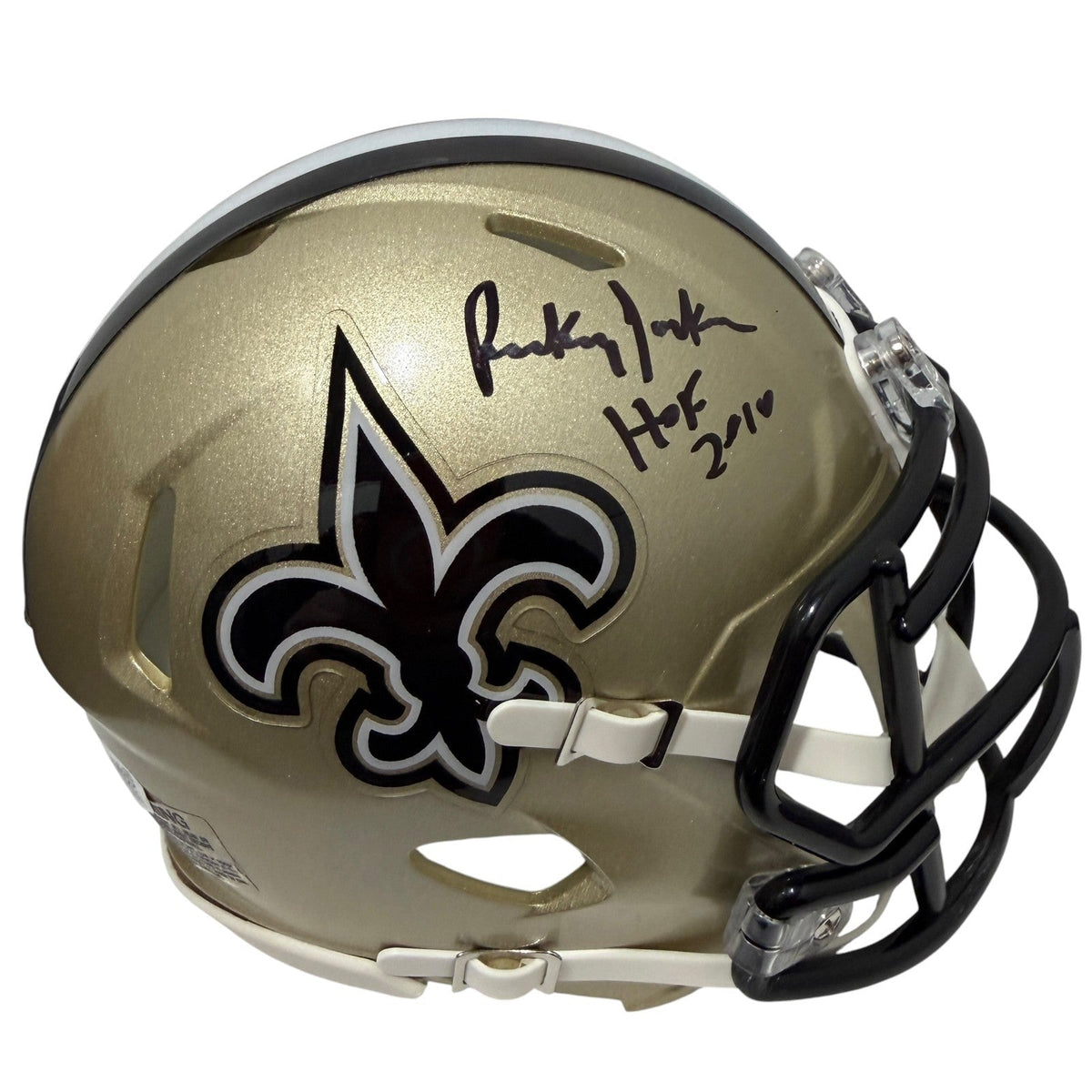 Rickey Jackson Signed Saints Speed Mini Helmet w/ HOF 2010 JSA Witness Authenticated-Powers Sports Memorabilia