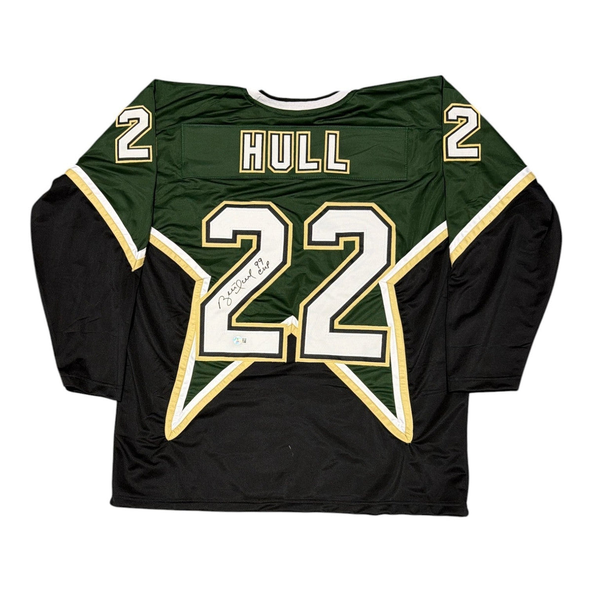 Brett Hull Signed Custom Jersey w/ 99 Cup Beckett Witness Authenticated-Powers Sports Memorabilia