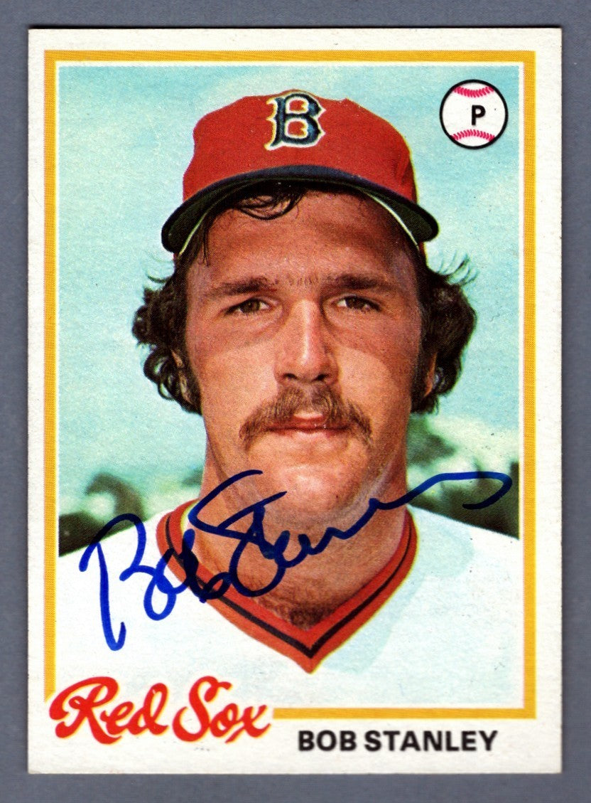 Bob Stanley Signed 1978 Topps #186 Rookie RC LSCM Authenticated Red Sox-Powers Sports Memorabilia