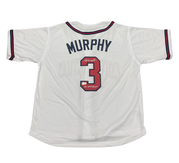 Dale Murphy Signed Braves Custom Jersey w/ NL MVP 82 83 Beckett BAS COA-Powers Sports Memorabilia