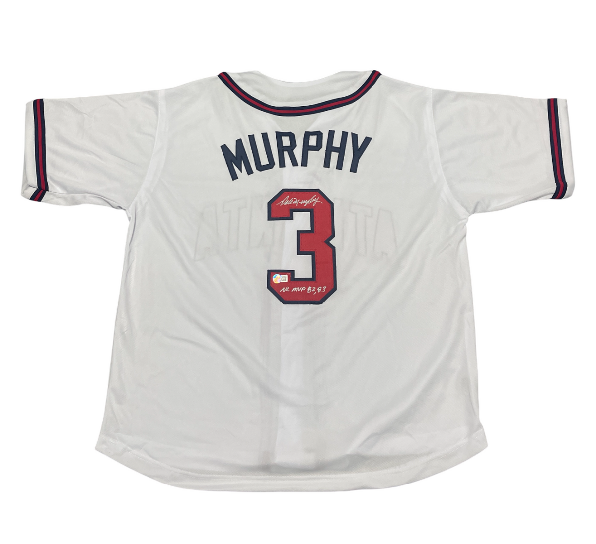 Dale Murphy Signed Braves Custom Jersey w/ NL MVP 82 83 Beckett BAS COA-Powers Sports Memorabilia