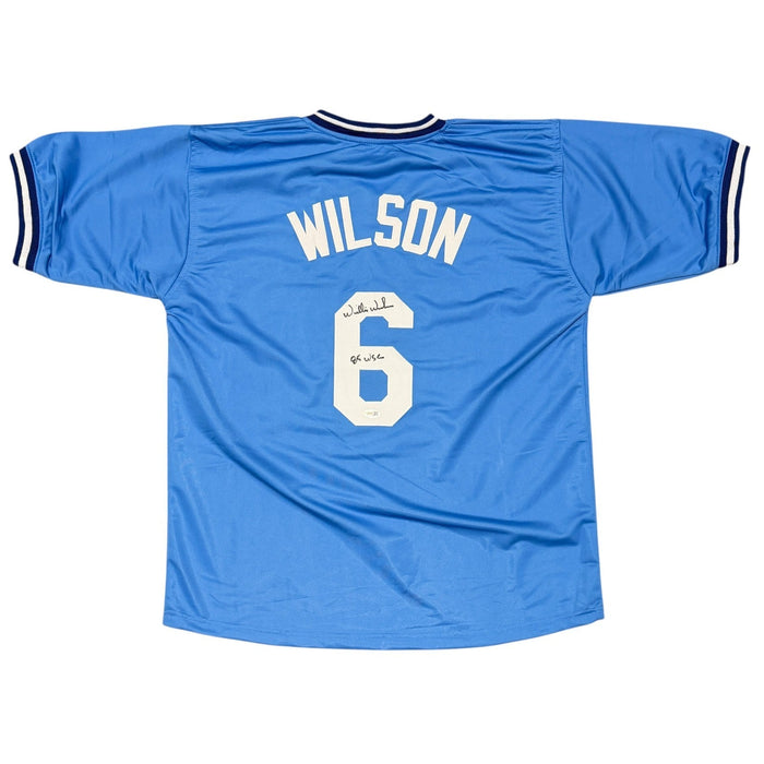 Willie Wilson Signed Custom Jersey w/ 85 WSC JSA Witness Authenticated-Powers Sports Memorabilia