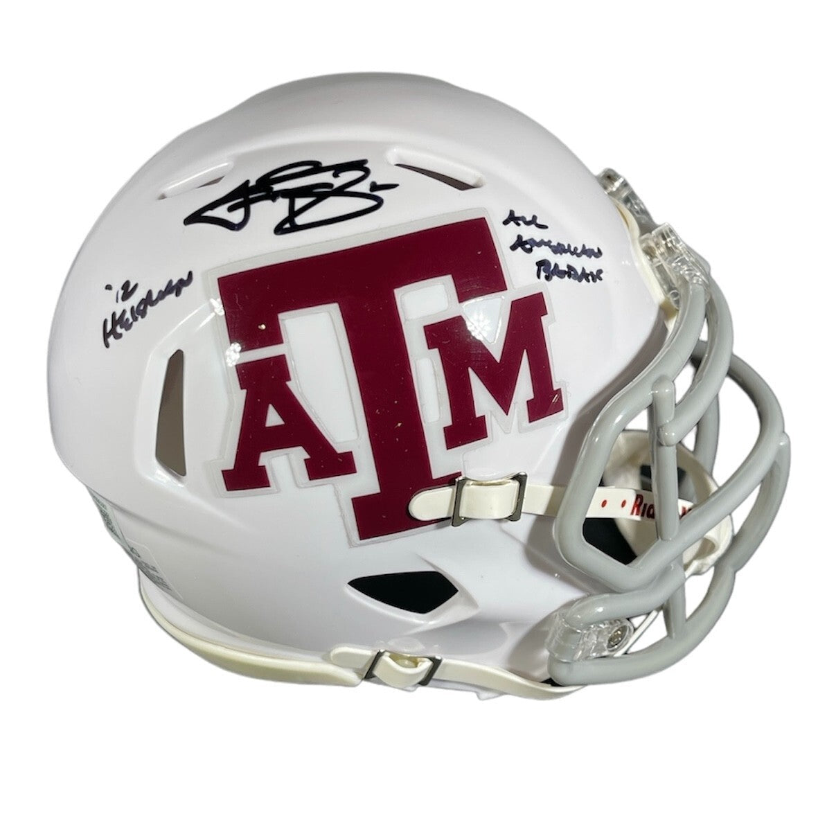 Johnny Manziel Signed Texas A&M Mini Helmet w/ HT + Bad A$$ Beckett Wit BAS COA-Powers Sports Memorabilia