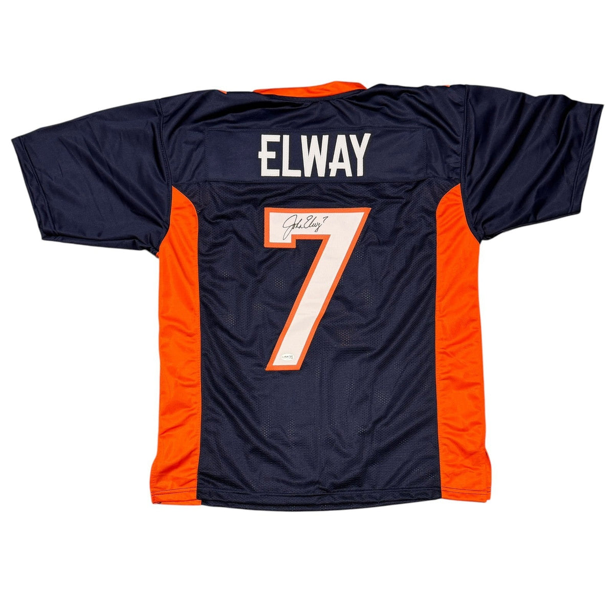 John Elway Signed Autographed Denver Broncos Custom Navy Jersey JSA COA-Powers Sports Memorabilia