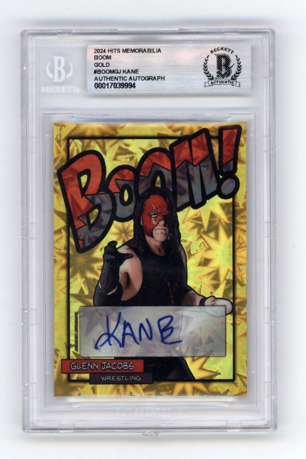 Glenn Jacobs KANE 2024 Hits Memorabilia BOOM Gold #/5 Signed BGS BAS Auto-Powers Sports Memorabilia