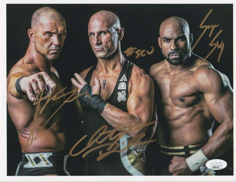 SCU Frankie Kazarian Christopher Daniels Scorpio Sky Signed Auto 8.5x11 AEW JSA-Powers Sports Memorabilia
