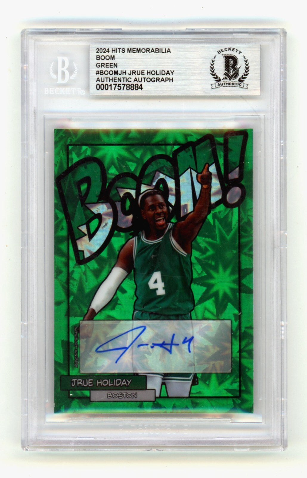 Jrue Holiday 2024 Hits Memorabilia BOOM Green JSY # 4/4 Signed BGS BAS Auto-Powers Sports Memorabilia