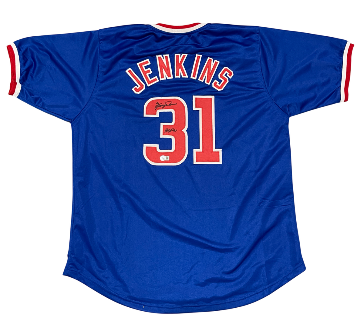 Fergie Jenkins Signed Chicago Cubs Custom Jersey w/ HOF 91 Beckett Wit BAS COA-Powers Sports Memorabilia