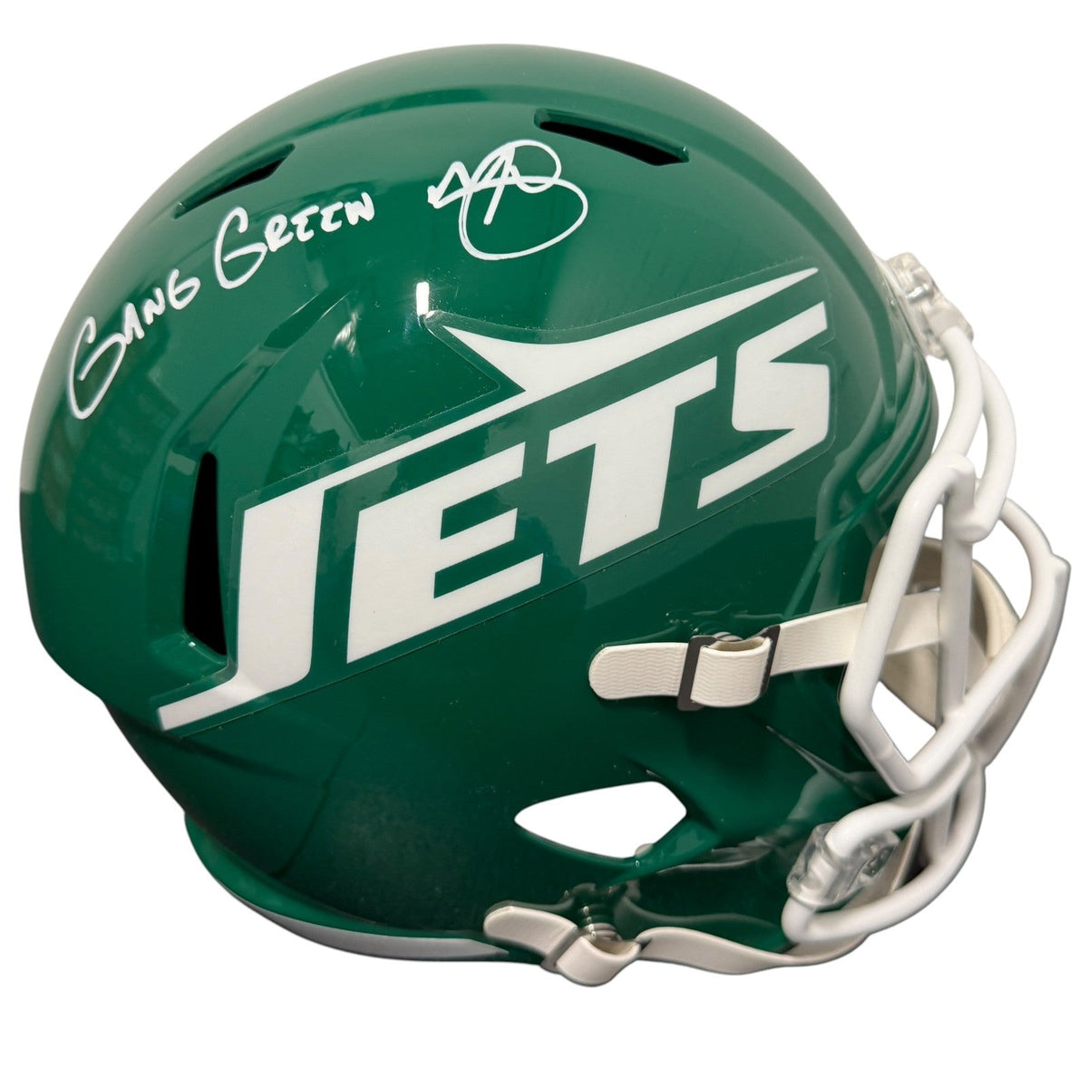 Minkah Fitzpatrick Signed Jets TB FS Full Size Helmet w/ Gang Green JSA Witness Authenticated-Powers Sports Memorabilia