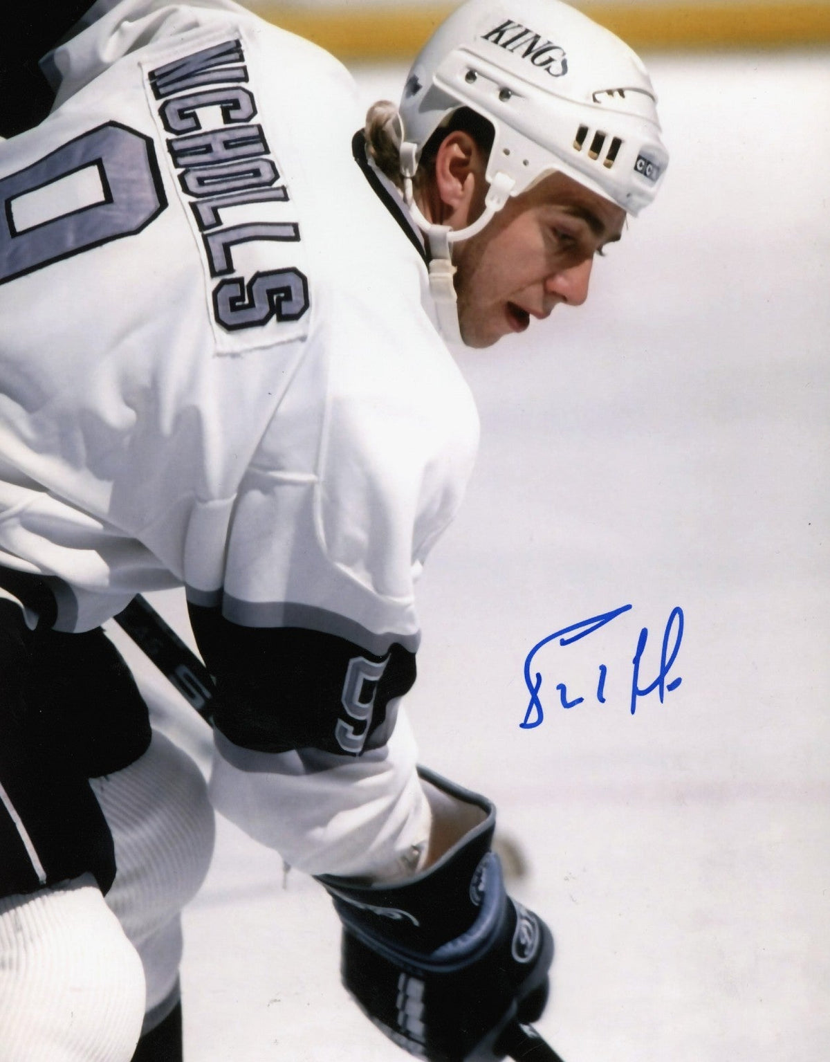 Bernie Nicholls Signed Los Angeles Kings 8x10 Photo LSCM Authenticated #1-Powers Sports Memorabilia