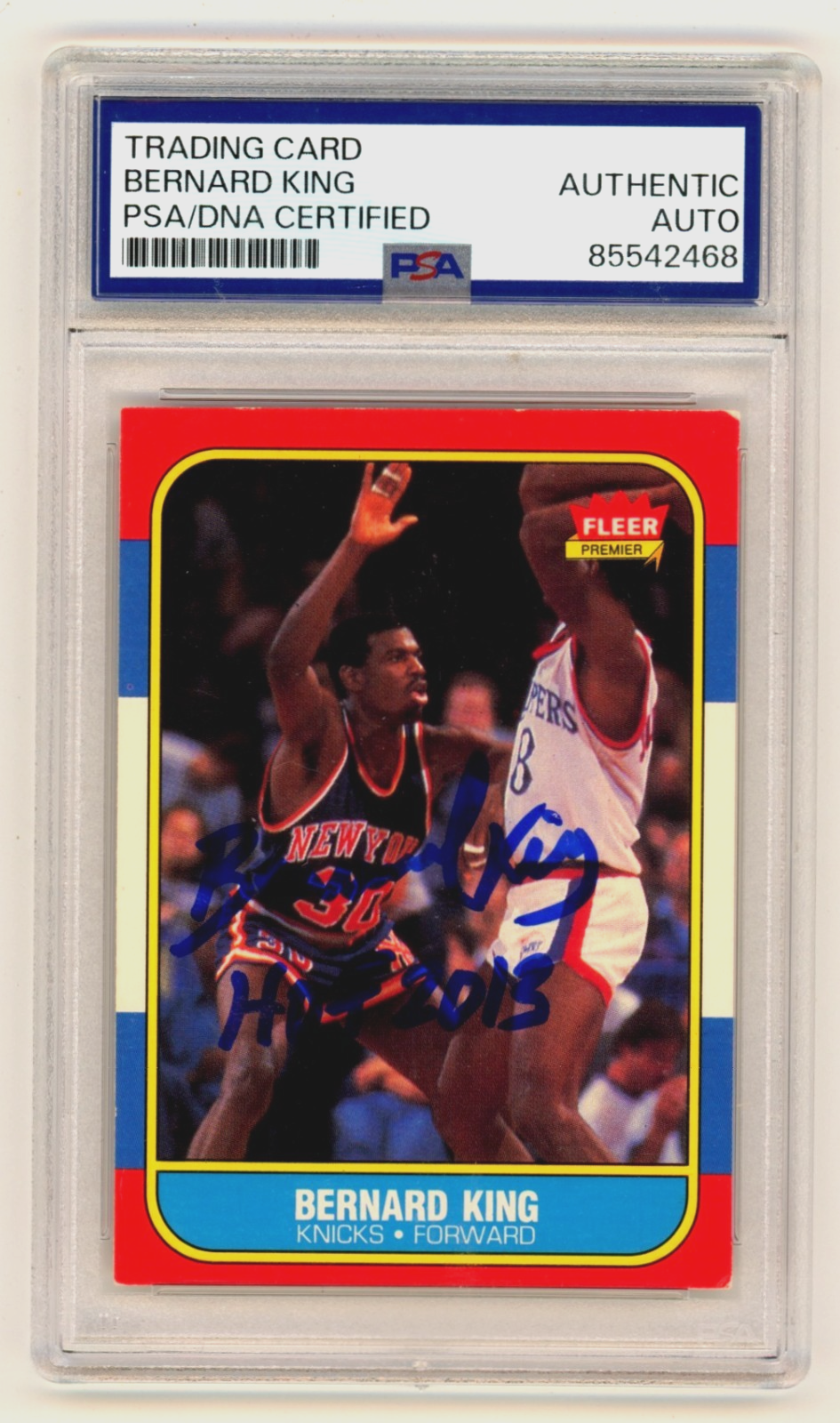 Bernard King 1986-87 Fleer #60 w/ HOF 2013 Inscription Signed PSA Auto Knicks-Powers Sports Memorabilia