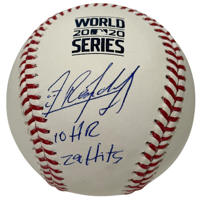 Randy Arozarena Signed 2020 World Series Baseball w/ 10 HR 29 Hits Insc. JSA Authenticated-Powers Sports Memorabilia