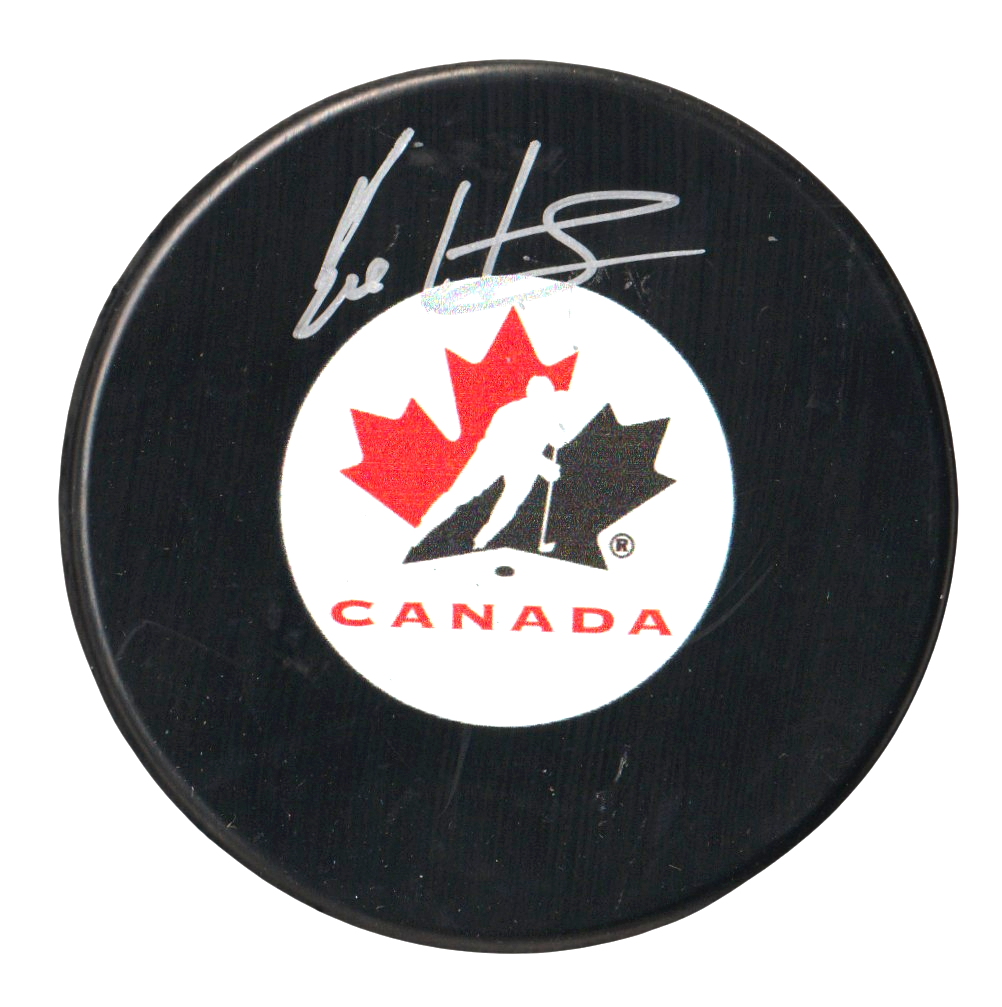 Bo Horvat Signed Cannda Hockey Logo Puck Beckett Witness BAS COA-Powers Sports Memorabilia