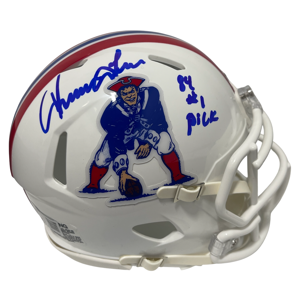 Irving Fryar Signed Patriots TB Mini Helmet w/ 84 #1 Pick Beckett Witness Authenticated-Powers Sports Memorabilia