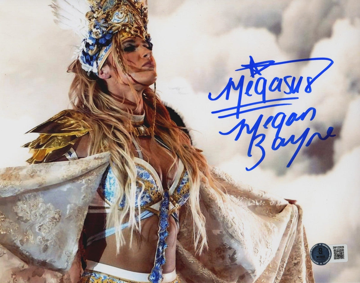 Megan Bayne Signed AEW 8x10 Photo w/ Megasus Beckett Witness BAS COA #7-Powers Sports Memorabilia