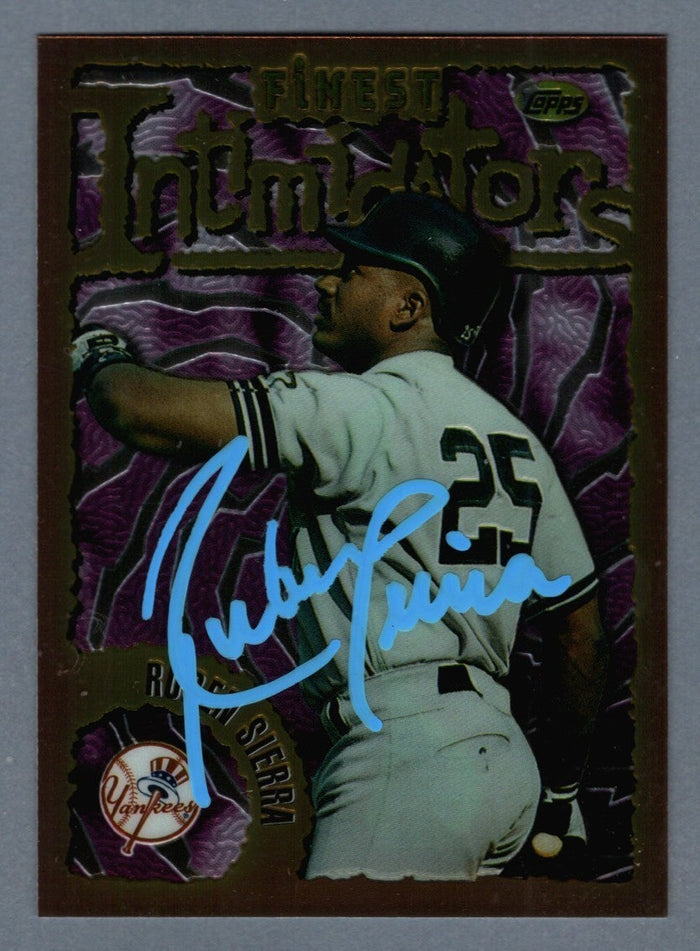 Ruben Sierra Signed 1996 Finest Baseball #169 LSCM Authenticated New York Yankees-Powers Sports Memorabilia