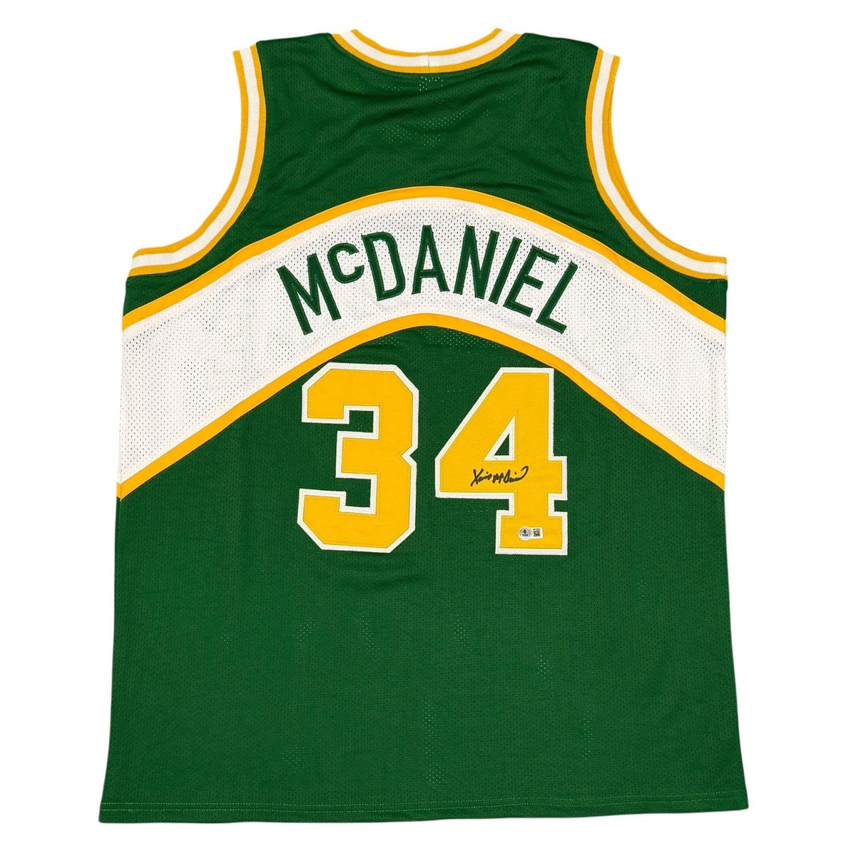 Xavier McDaniel Signed Seattle Sonics Custom Jersey Beckett Witness BAS COA-Powers Sports Memorabilia