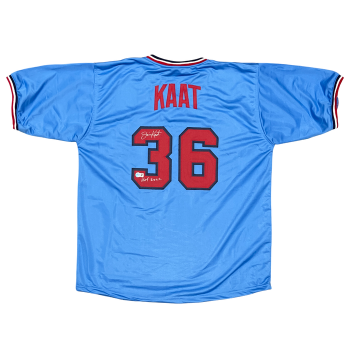 Jim Kaat Signed Minnesota Twins Custom Jersey w/ HOF 2022 Beckett Wit BAS COA-Powers Sports Memorabilia