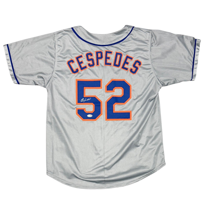 Yoenis Cespedes Signed New York Mets Custom Grey Jersey JSA Witness COA-Powers Sports Memorabilia