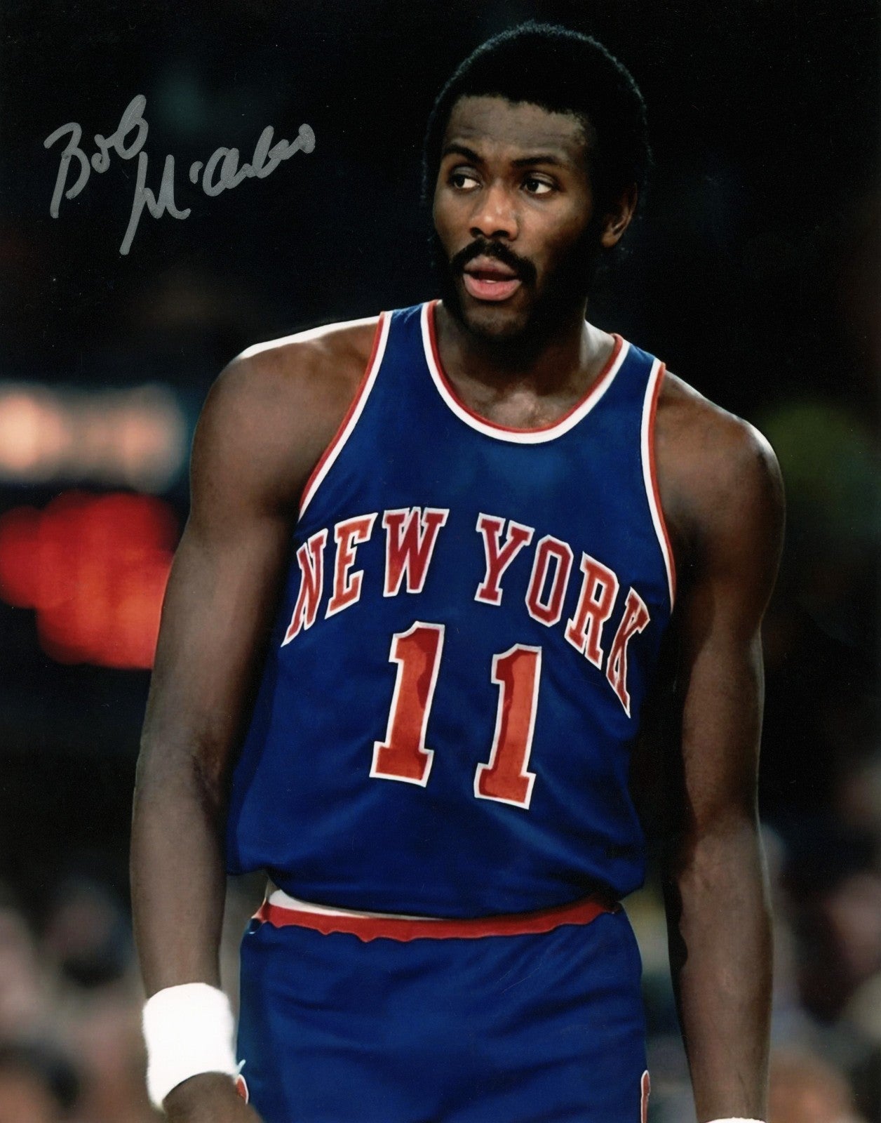 Bob McAdoo Signed New York Knicks 8x10 Photo LSCM Authenticated-Powers Sports Memorabilia